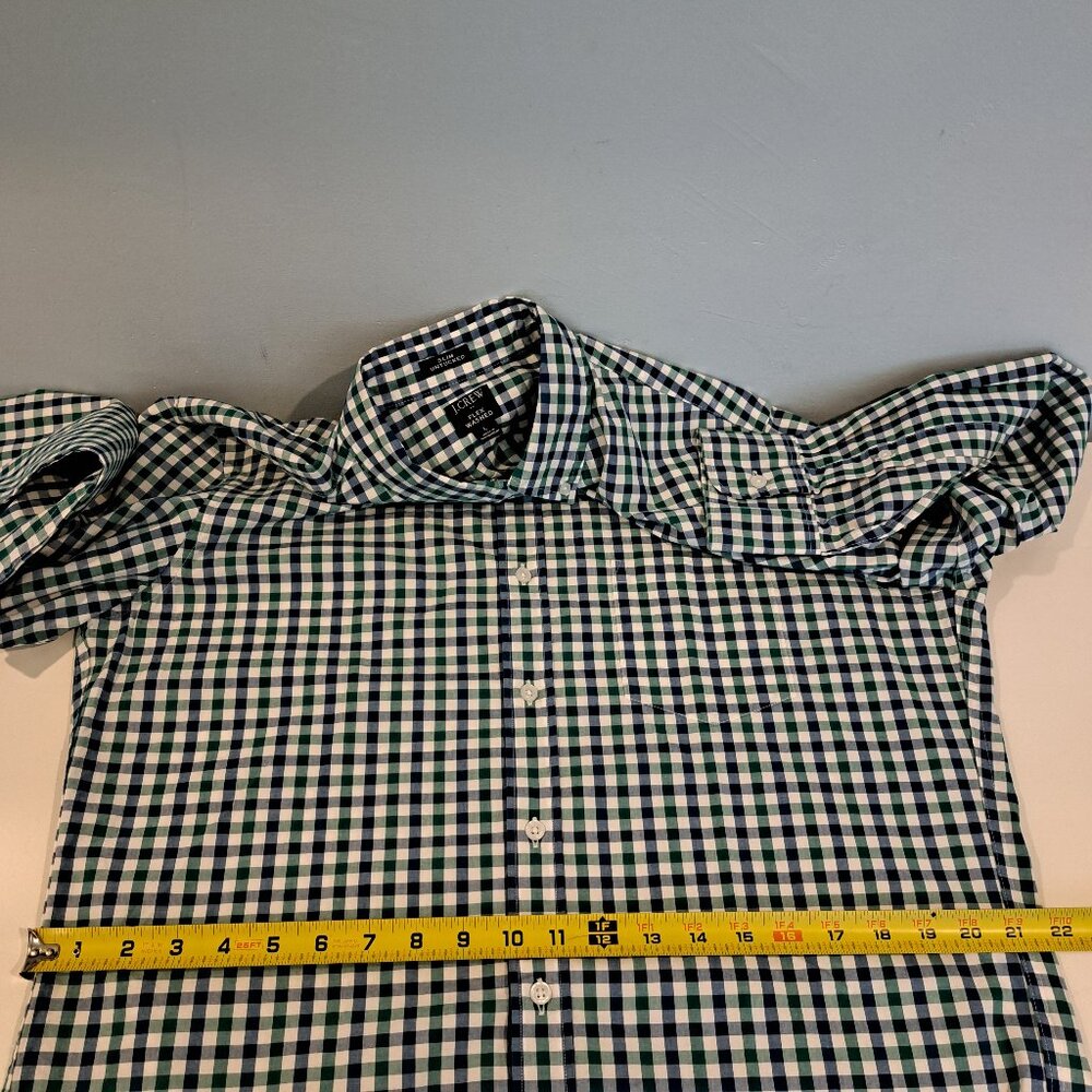 J. Crew Men's L Slim Untucked Flex Washed Long Sleeve Plaid Shirt Style #BE209 - Picture 10 of 13